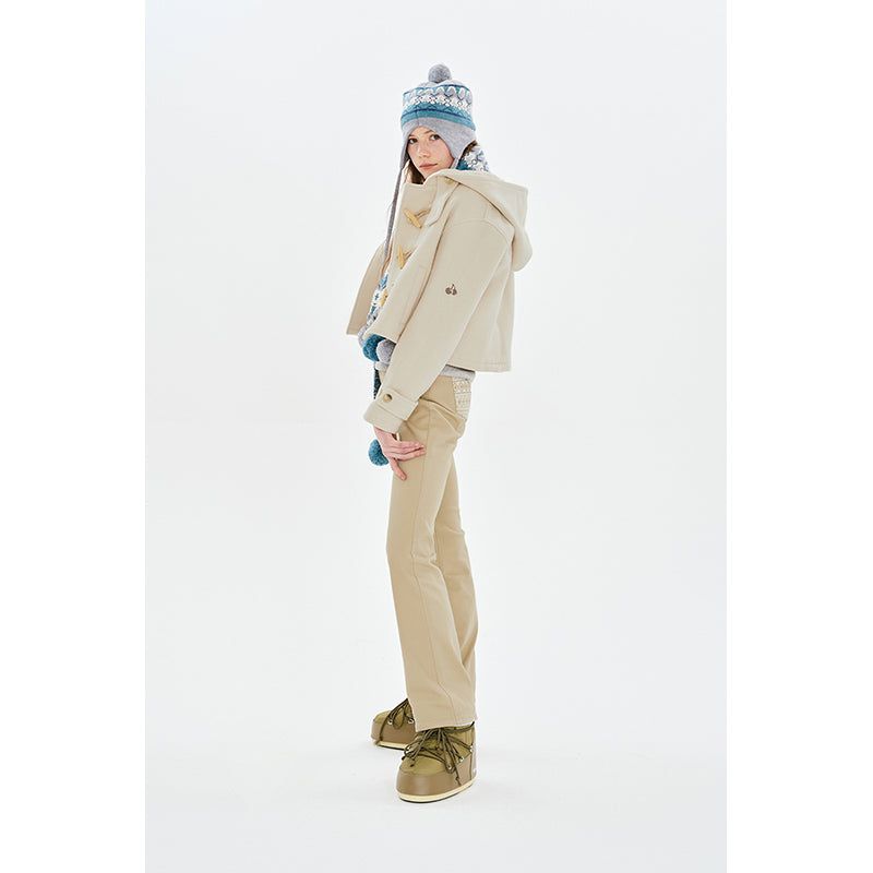 CHERRY HOODIE HALF DUFFLE COAT [IVORY]