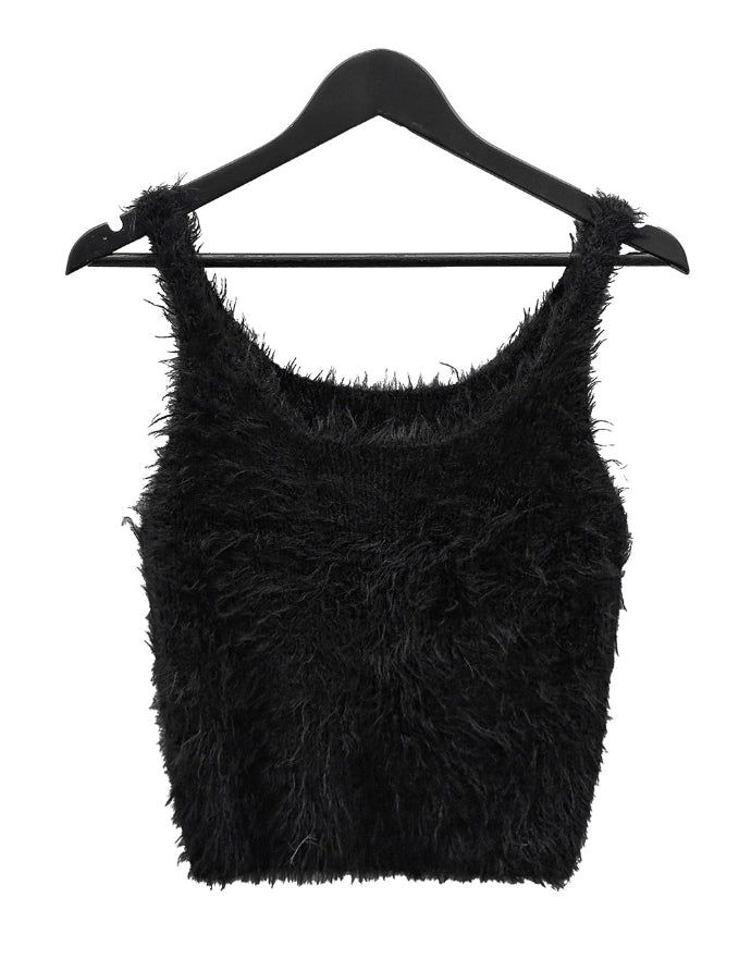 Muffler Set Sleeveless Fur Wrap Cardigan