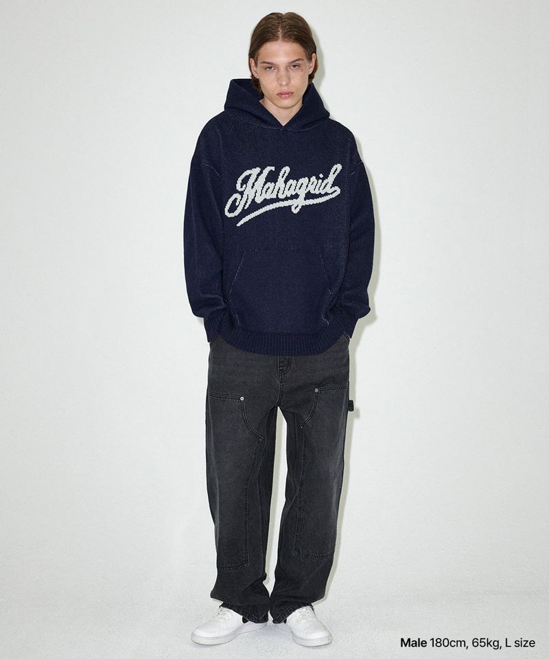SCRIPT LOGO KNIT HOODIE