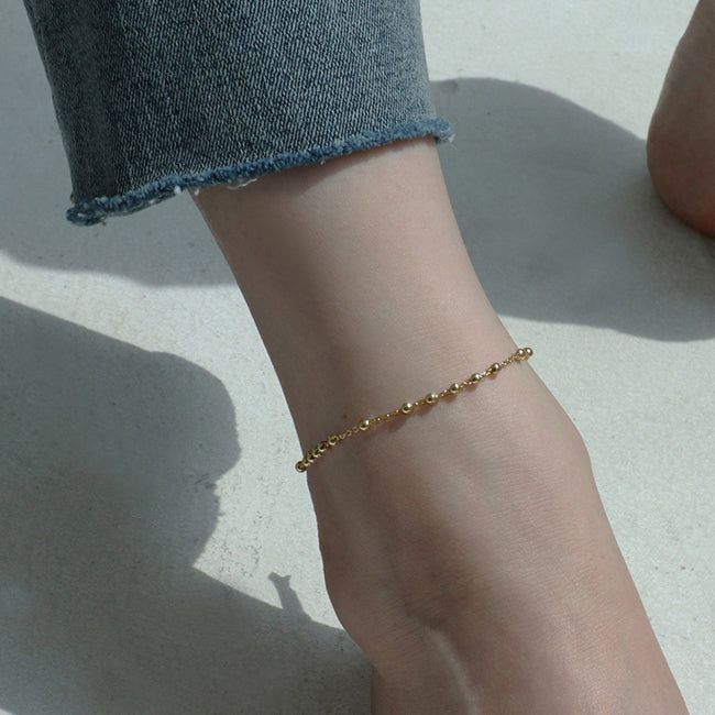Less is more(レスイズモア)の「SILVER BALL CHAIN ANKLET (925 silver+gold plated(Accessories)」