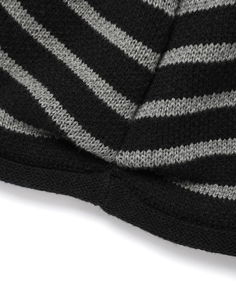 SKULL CAT STRIPED BEANIE BLACK(CV2FFUAB32A)