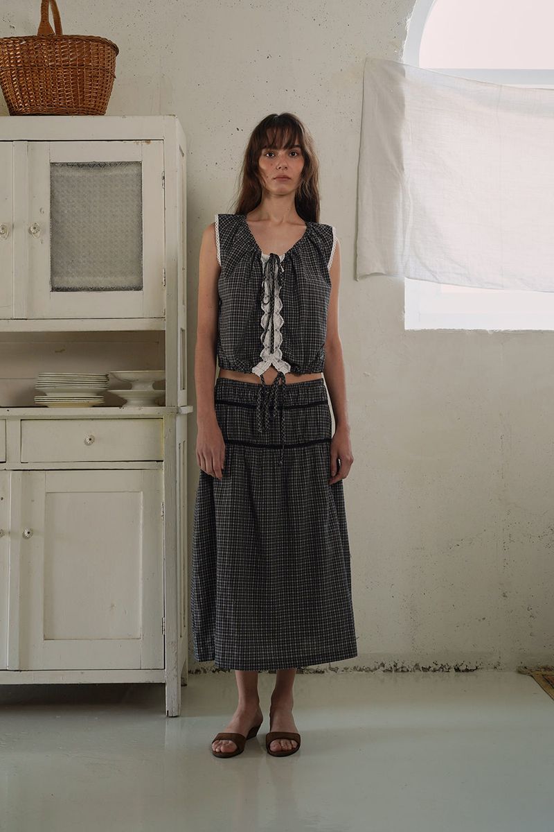 Plain band skirt_check