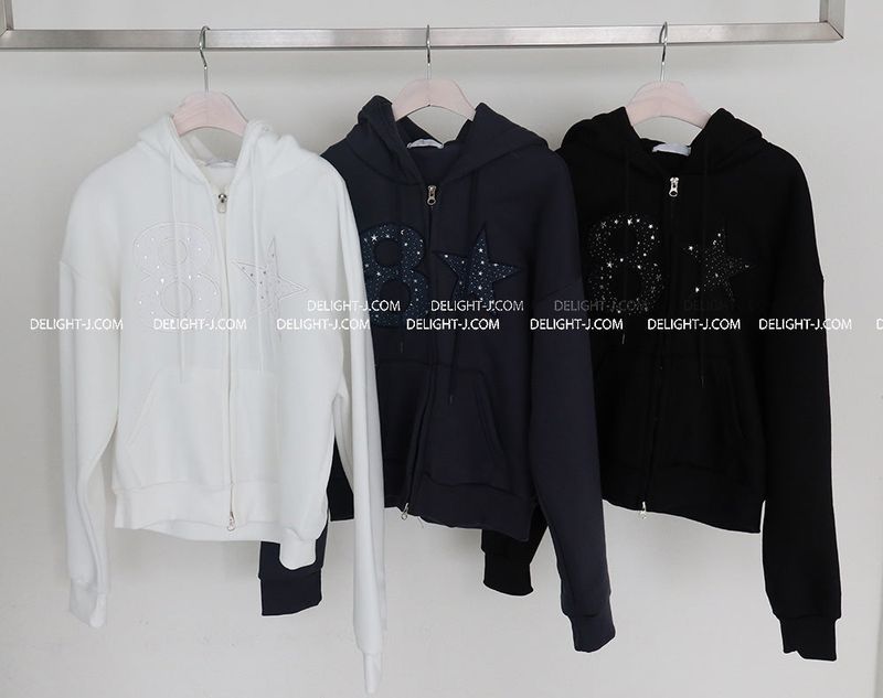 Star Patch Hoodie Zip-Up