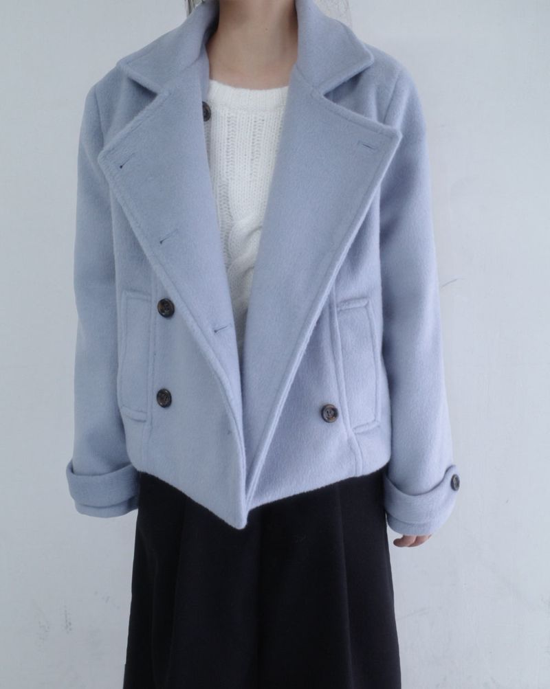 Powder double short coat (2color)