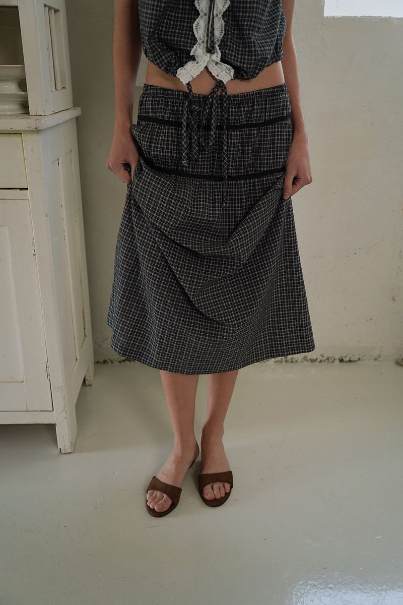 Plain band skirt_check