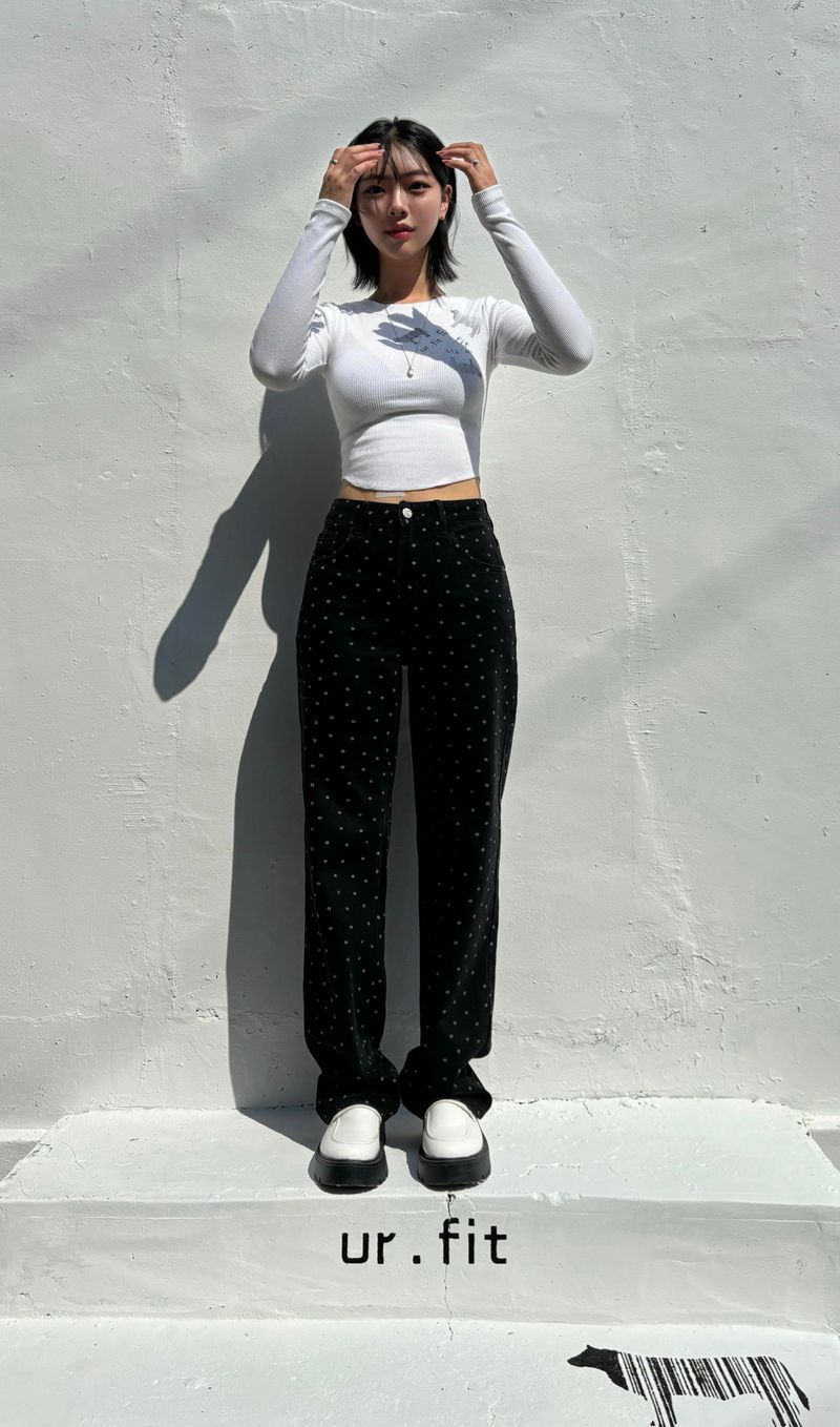 FLOWER DOT DENIM PANTS code 23001