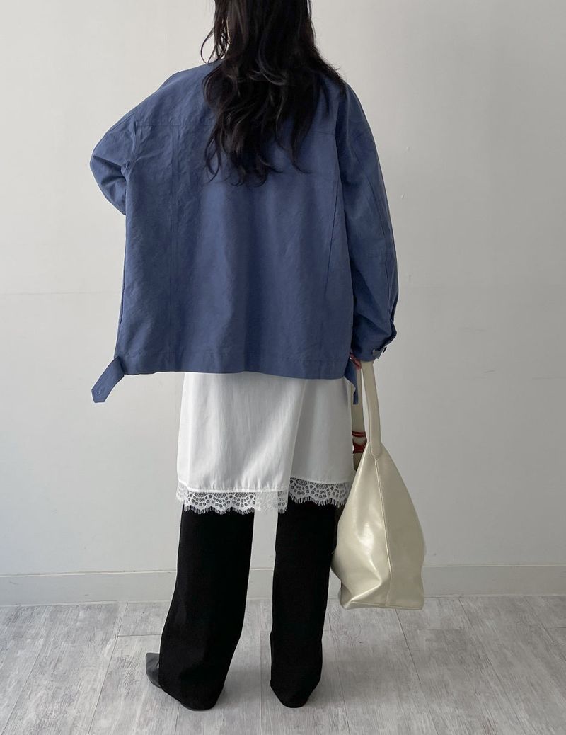 Garment Work Over Fit Half Jacket