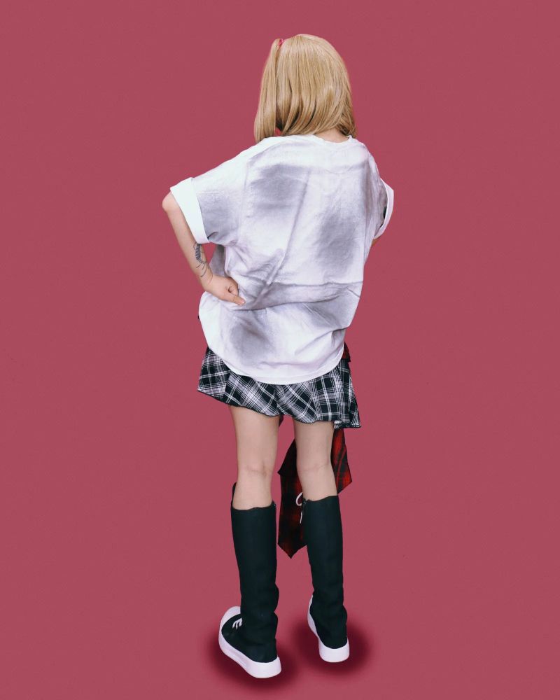 double punk unbalanced skirt
