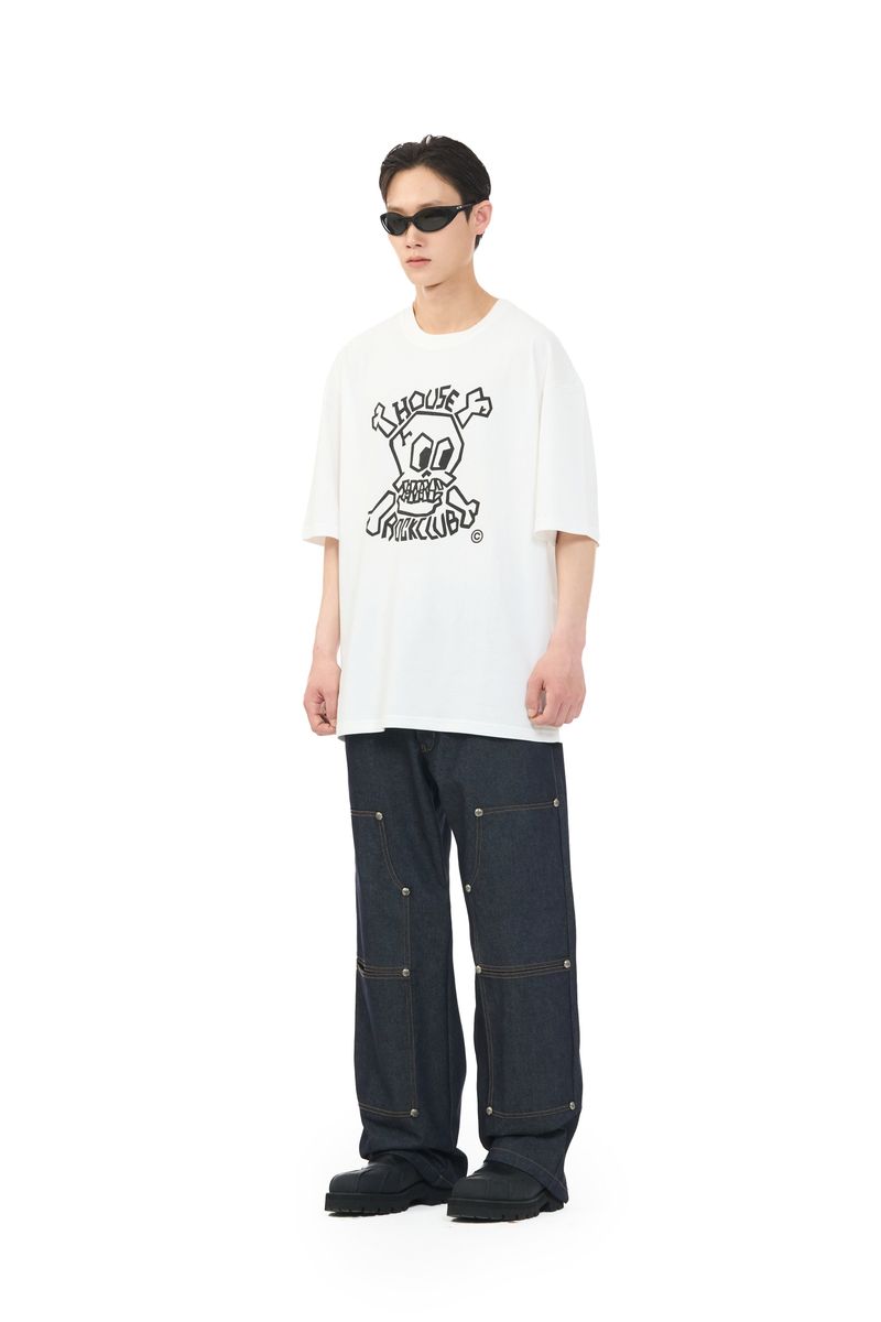 GARAGE SKULL TEE - VINTAGE WHITE