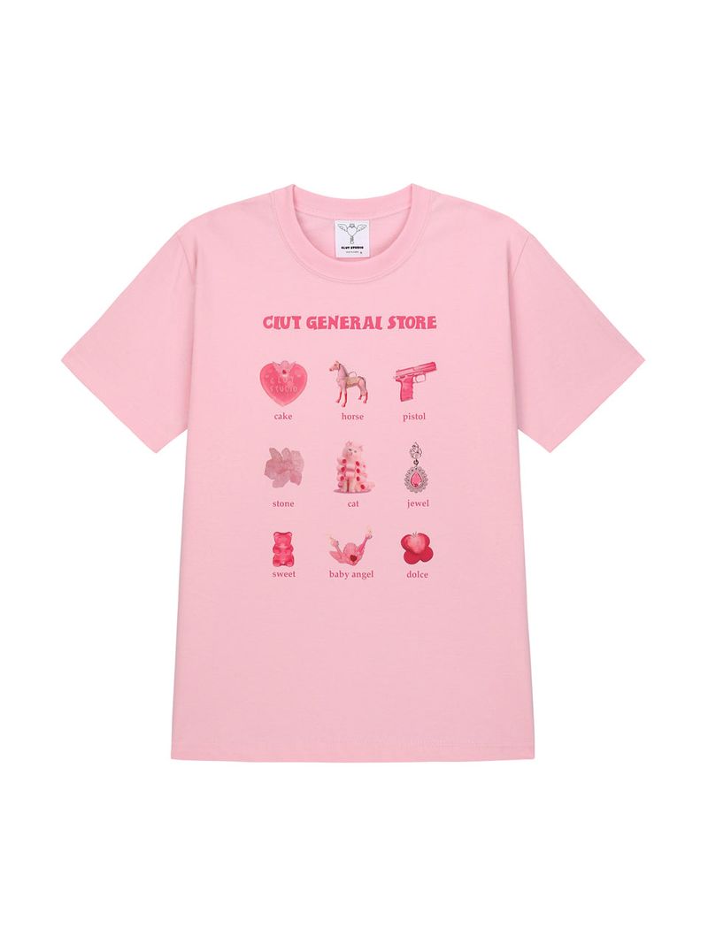 0 1 clut general store t-shirt - PINK