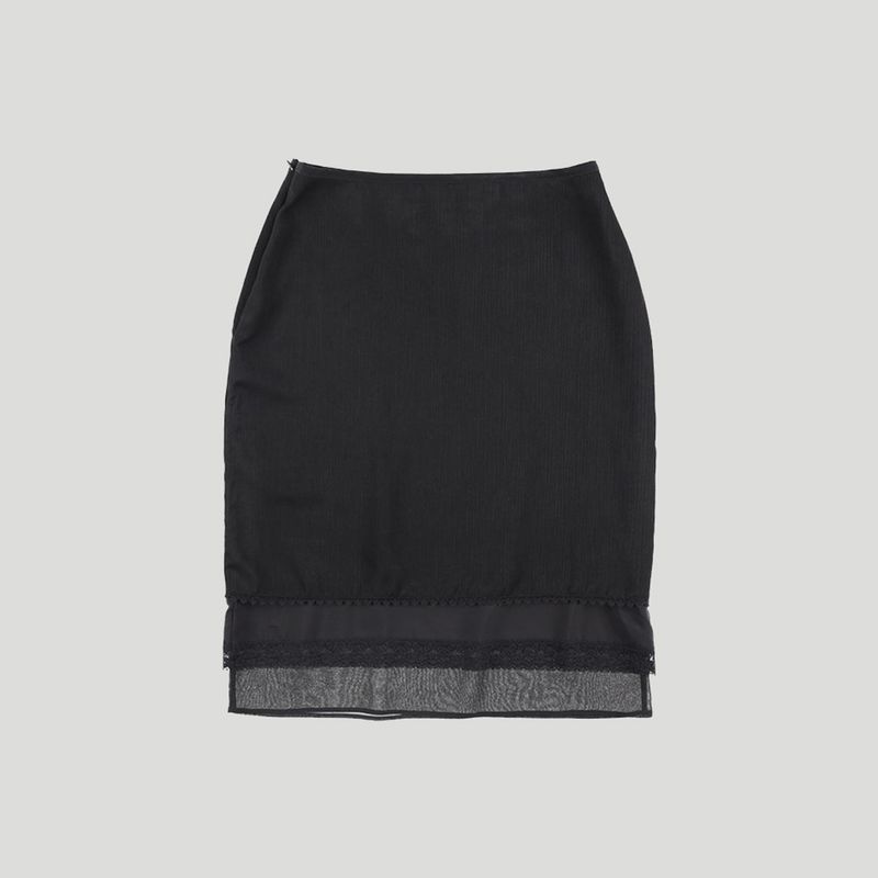 LAYERED LACE MIDI SKIRT