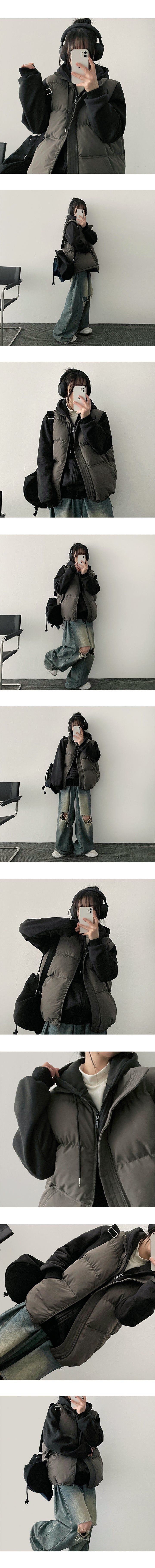 Two-way Basic Boxy Padded Vest