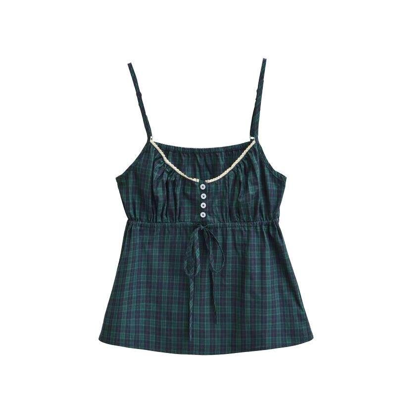 Cozy&Kitsch(コージーアンドキッチ)の「Zaire Check Ribbon Sleeveless Top(Tops)」