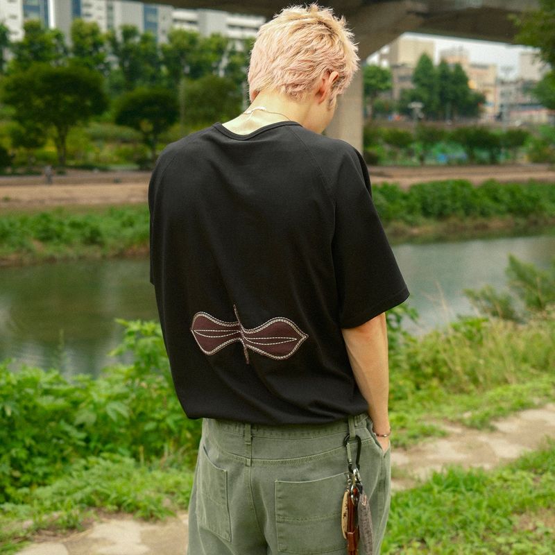Fuzzy half T-shirts / Black