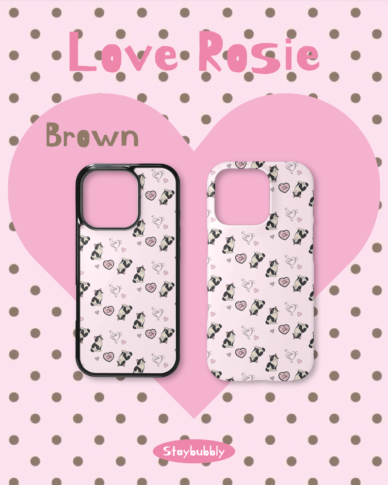 STAYBUBBLY（ステイバブリー）の「[LOVE ROSIE] キュートキャット マグセーフガラスフォンケース（スマホグッズ/小物）」