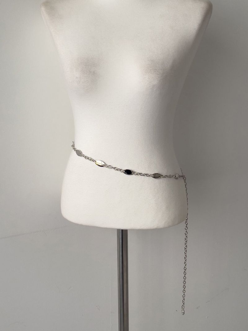 Oval Silver Chain Belt