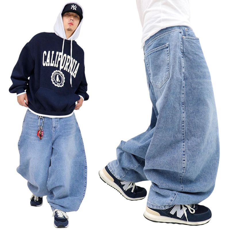 Real balloon washed denim pants