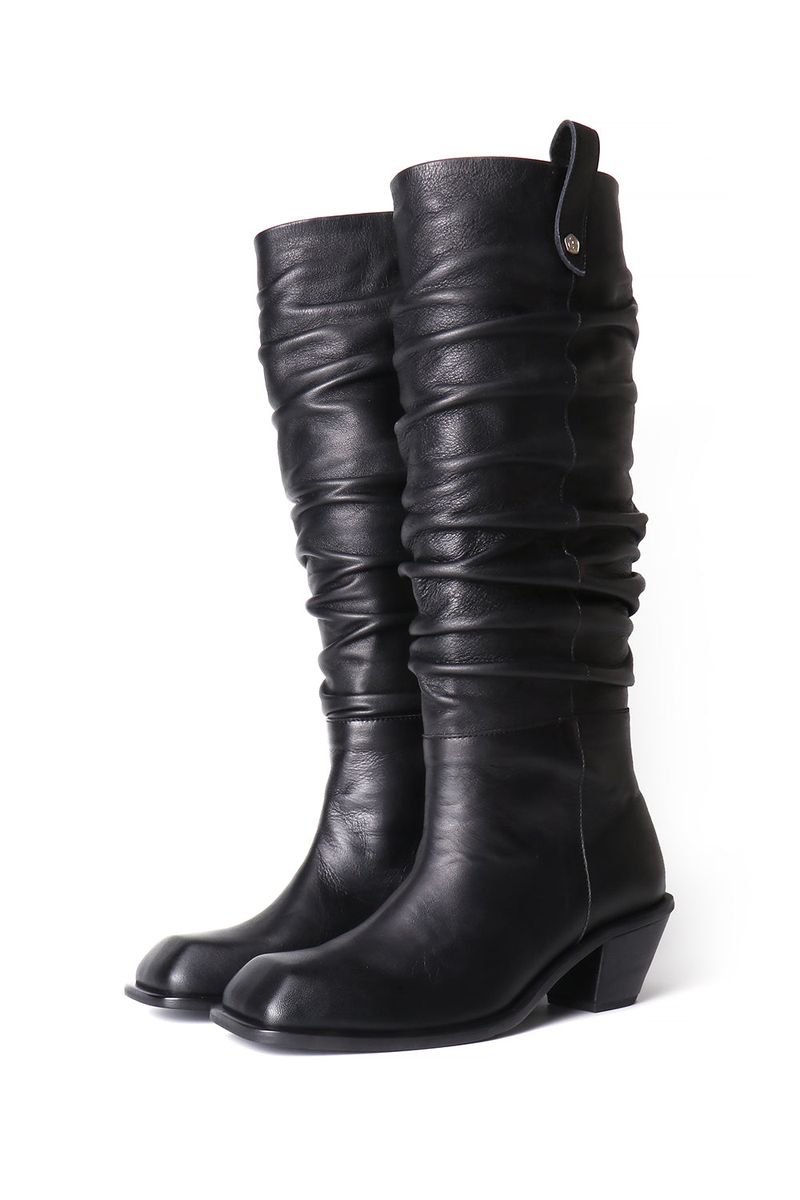 BLURRY WRINKLE LONG BOOTS_3COLORS