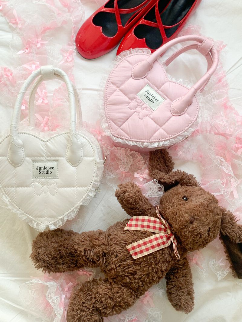 Junie Lace Heart Bag ( Ivory )