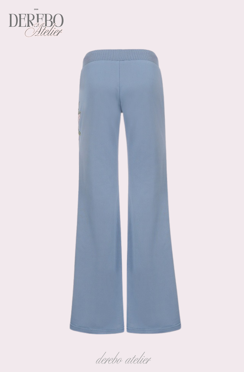 Blue Rose Semi-Flare Long Pants