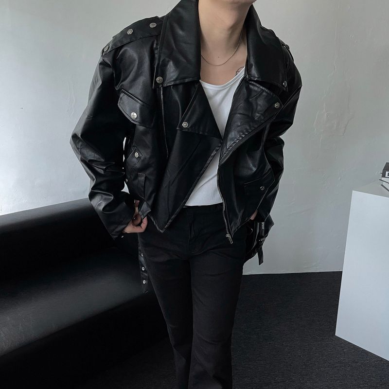 COZINESS（コジネス）の「Leather Cropped Trench Jacket (DP738144678784)（Jackets/Outerwear）」