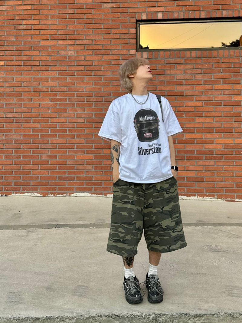 Camo plage bermuda sweat pants 2C