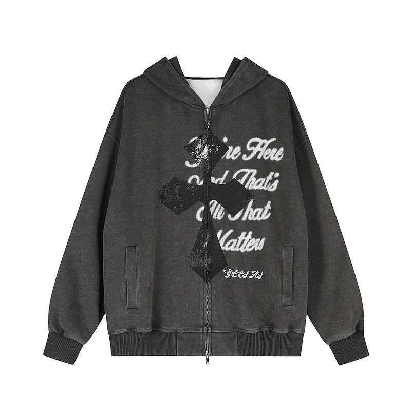 Cozy&Kitsch（コージーアンドキッチ）の「レイヴン クロス グラフィック フード ジップアップ（ジャケット/アウター）」