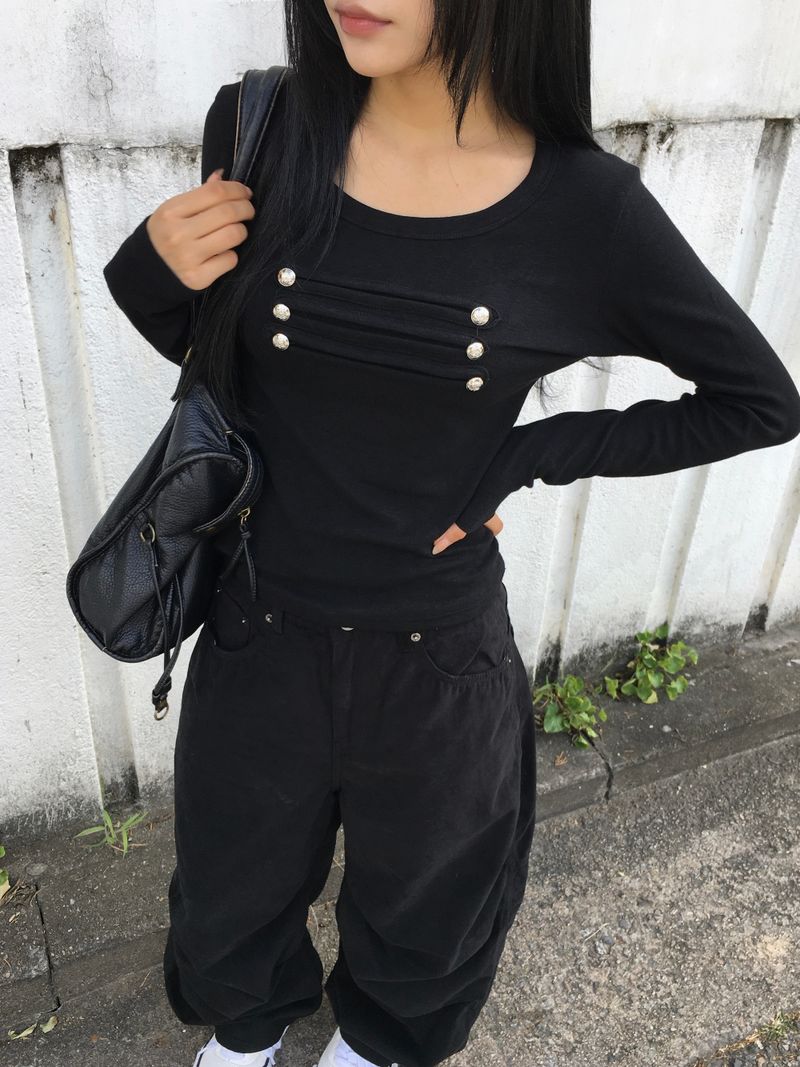 Léon Metal Slim Button Long Sleeve (3c)