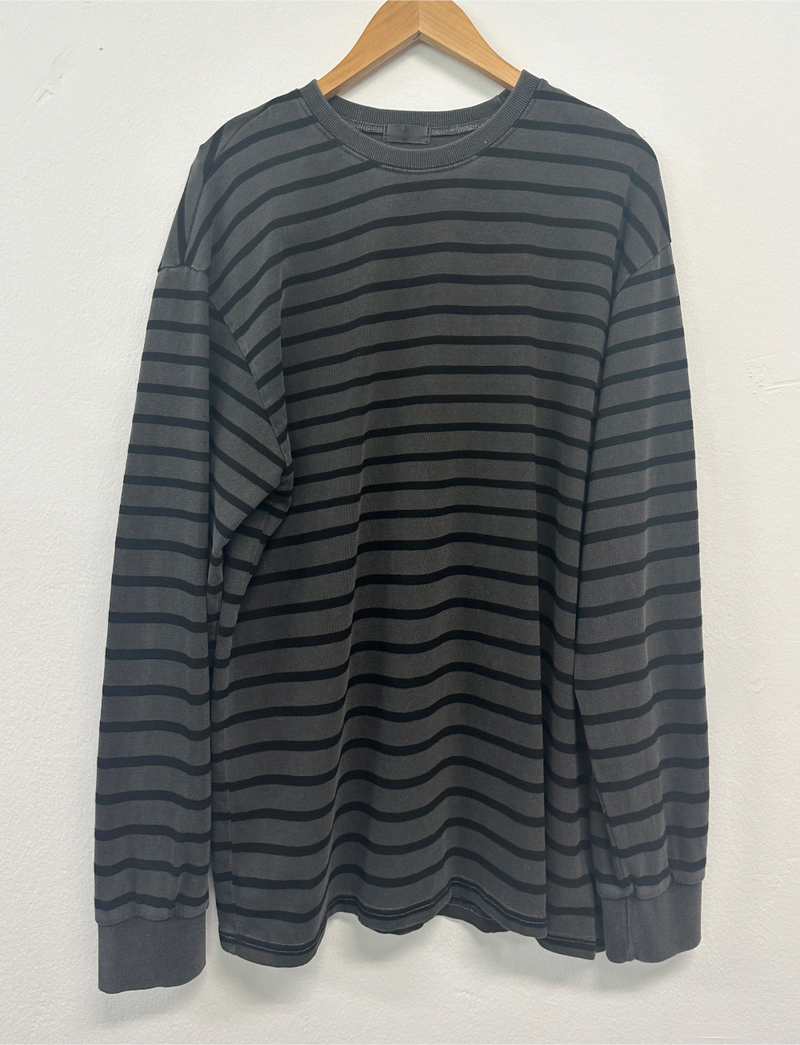 OVERFIT STRIPED ROUND BOX T🩶🖤🩷💙 - 4 COLORS