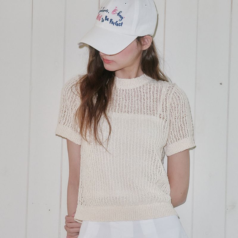 ALLINCOMPLETE（オールインコンプリート）の「Melly Knit Top (Butter)（Tops）」