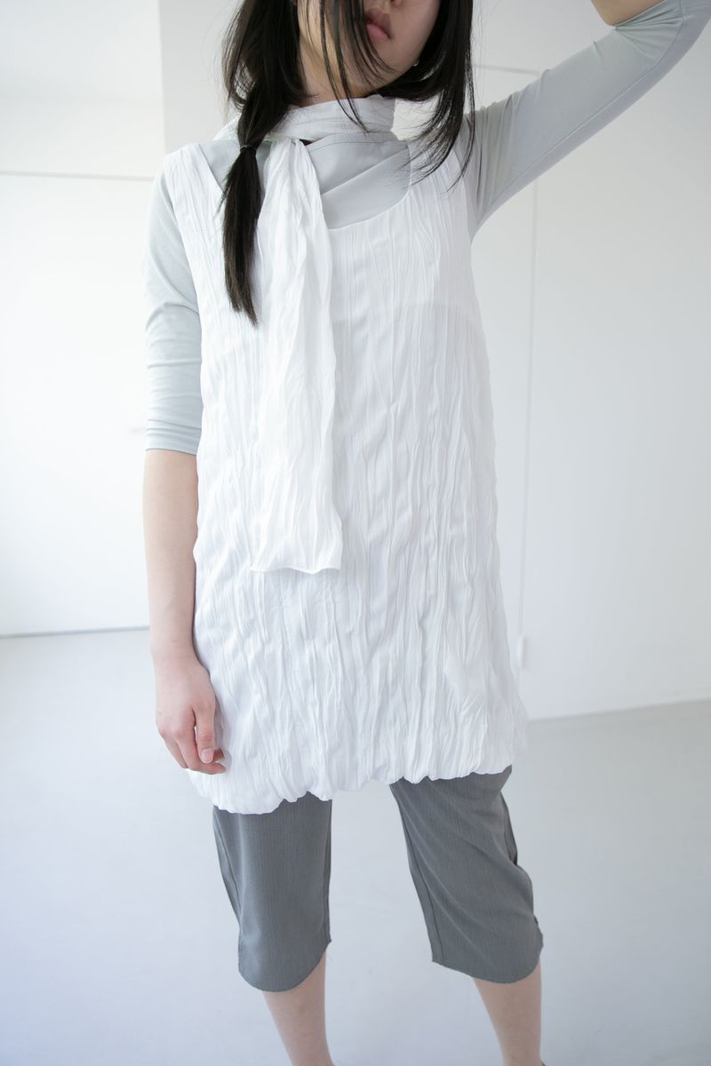 wrinkle scarf sleeveless ops(3colors)
