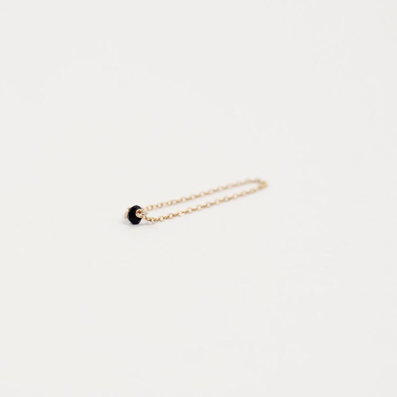 BLACK SPINEL 14K GOLD FILLED CHAIN RING