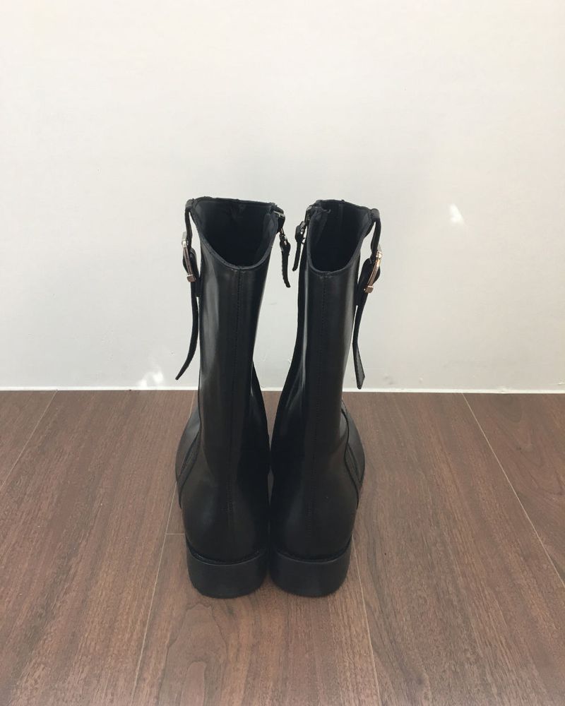 Square toe buckle boots (3color)
