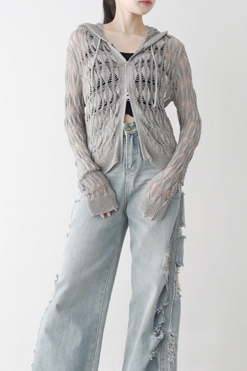NONCODE（ノンコード）の「Lape Hooded Knit Zip-Up（Tops）」