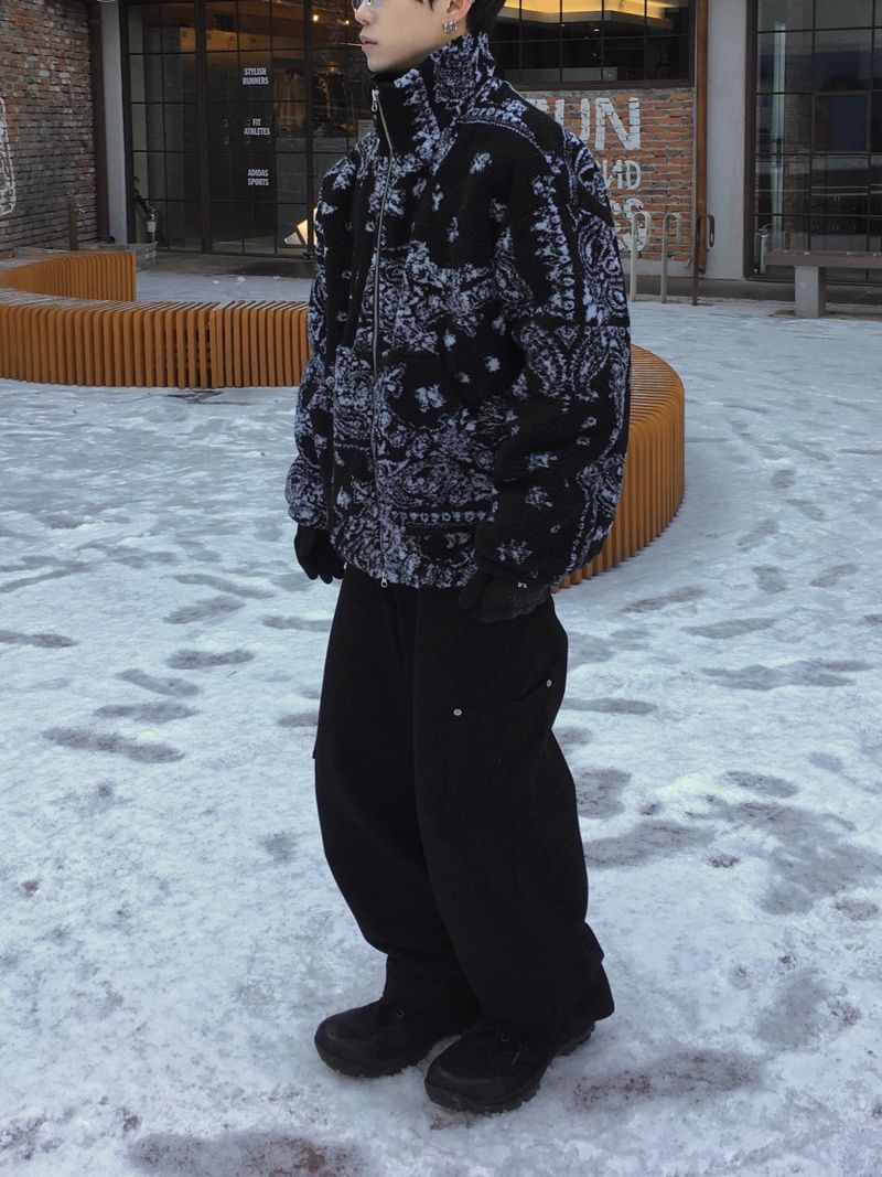 Paisley Quilted Over Fleece Zip-Up 2C