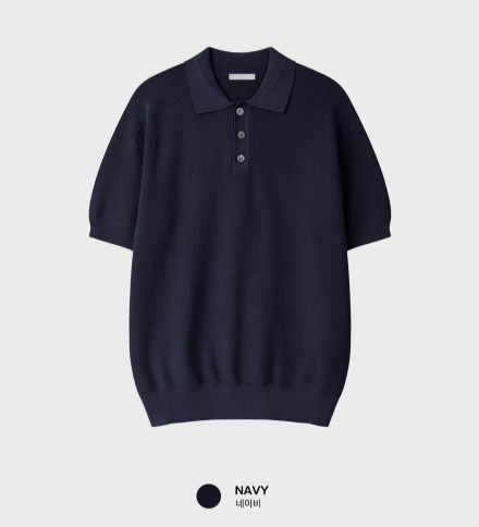 Look Estée Viscose Button Collar Short Sleeve Knit