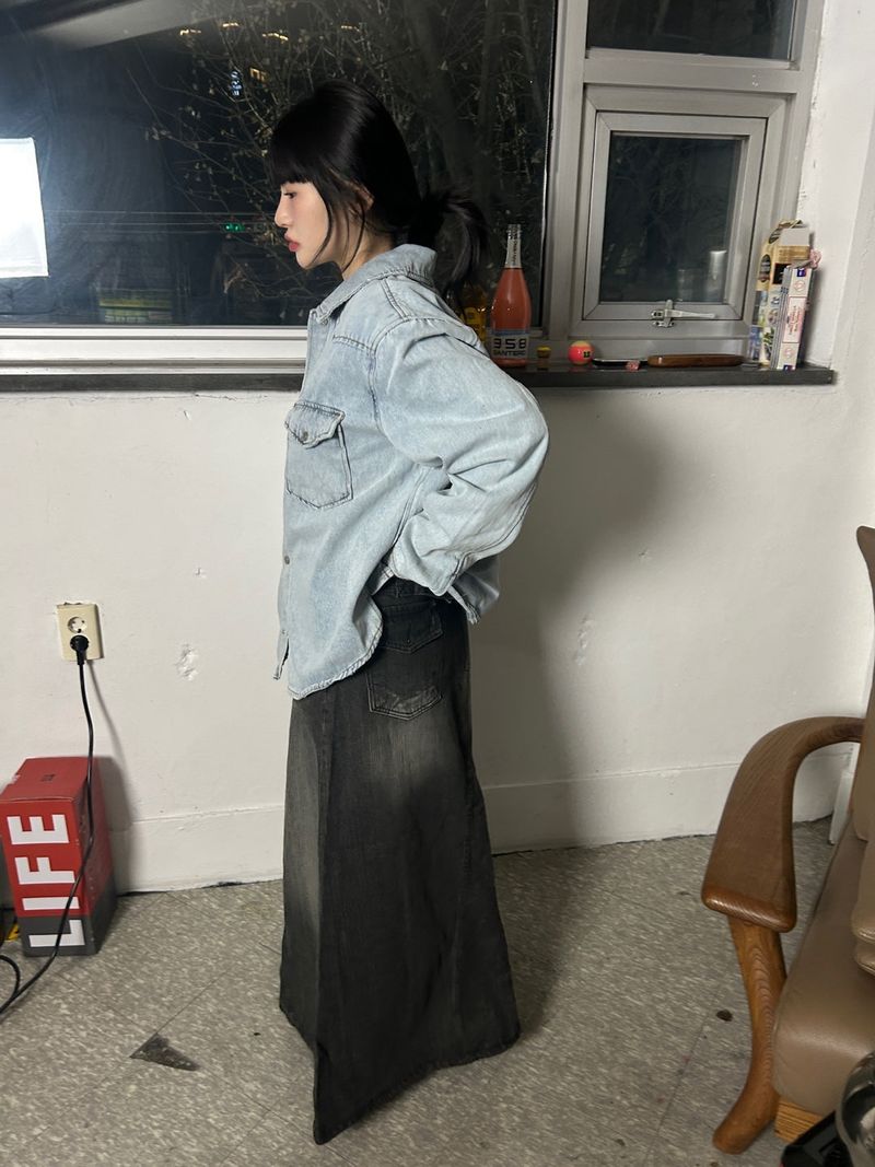(2colors) vt washing west denim sh jacket