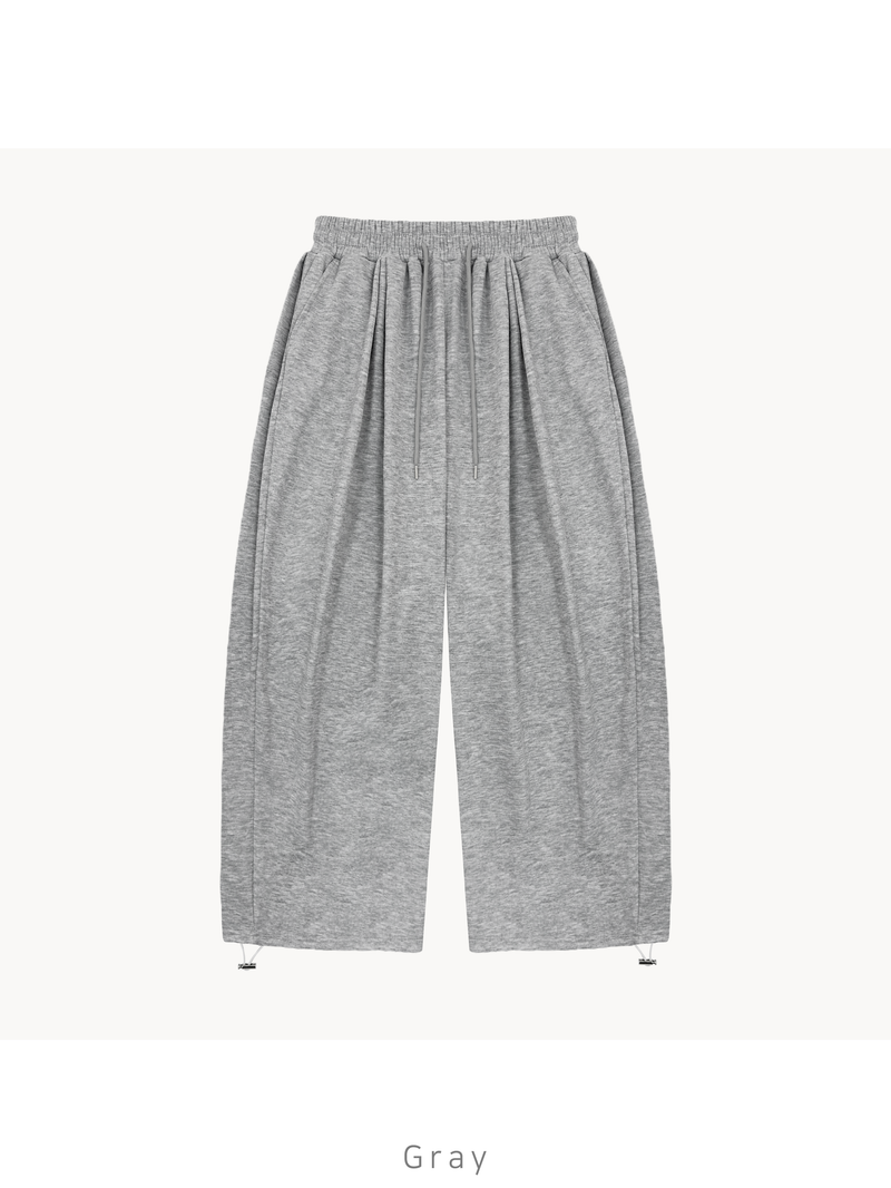 Double-pleated wide string pants 5COLOR