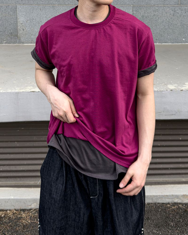 Nick Line Layered Short Sleeve T-Shirt