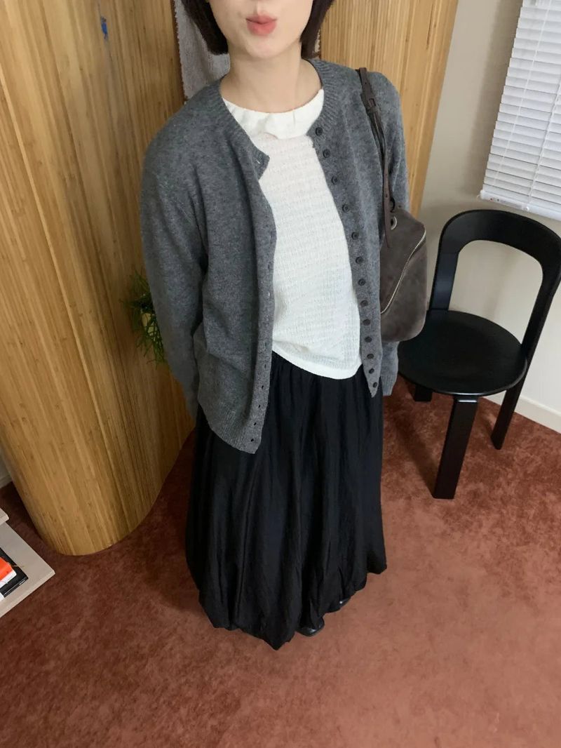 Button wool cardigan
