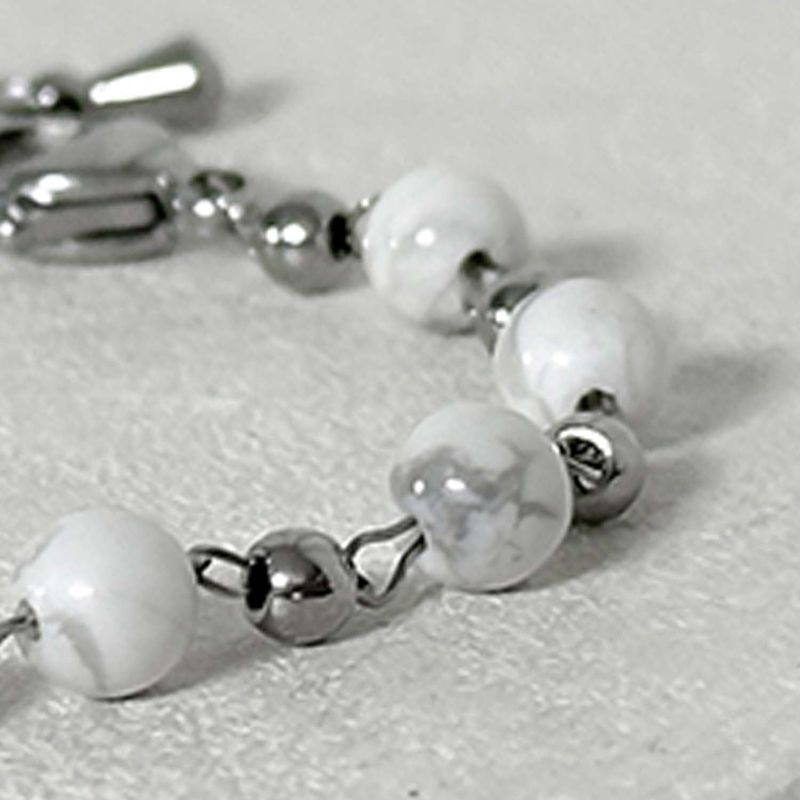 ss-Nature beads+ chain bracelet_white