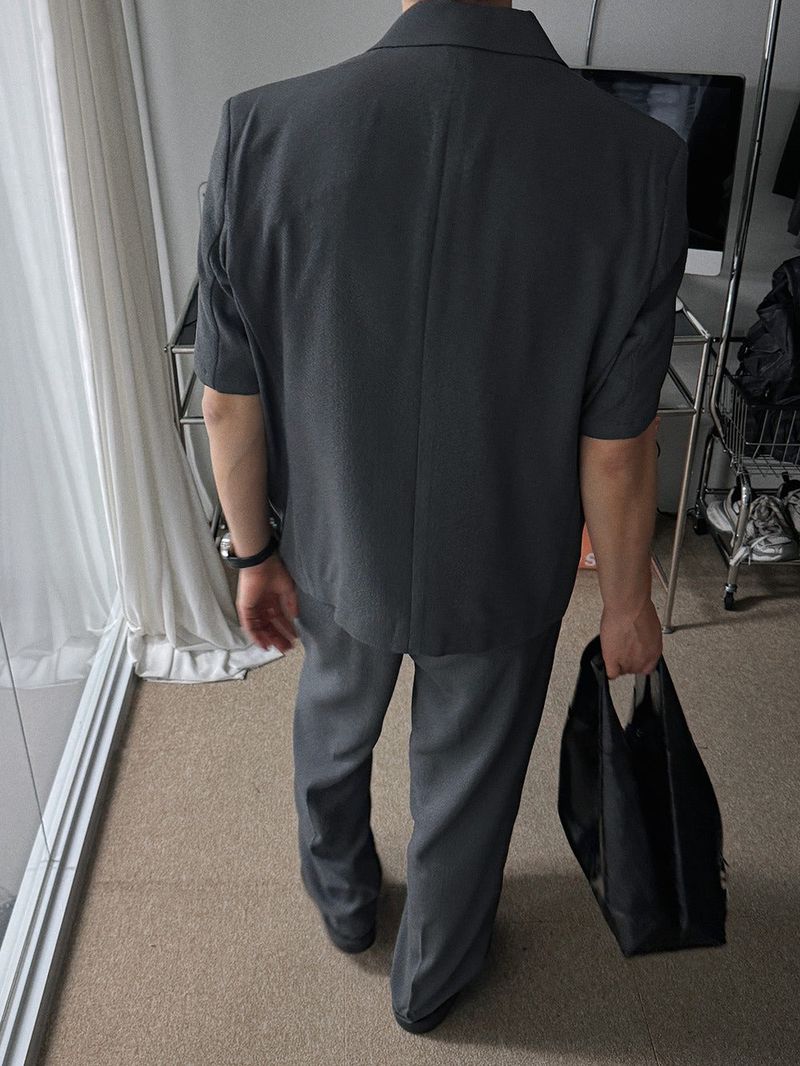 ASCLO Wrinkle Linen Half Sleeve Jacket (2color)
