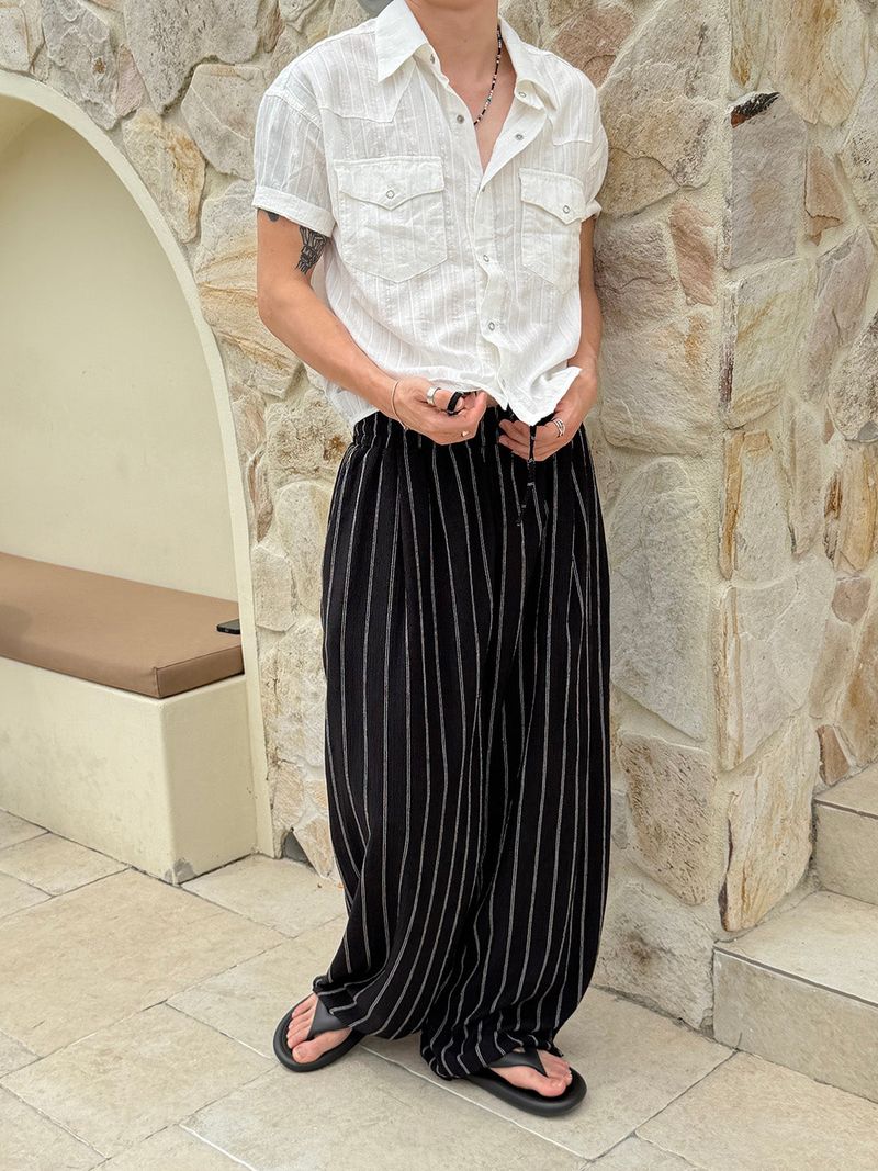Summer stripe pleats pants(4color)