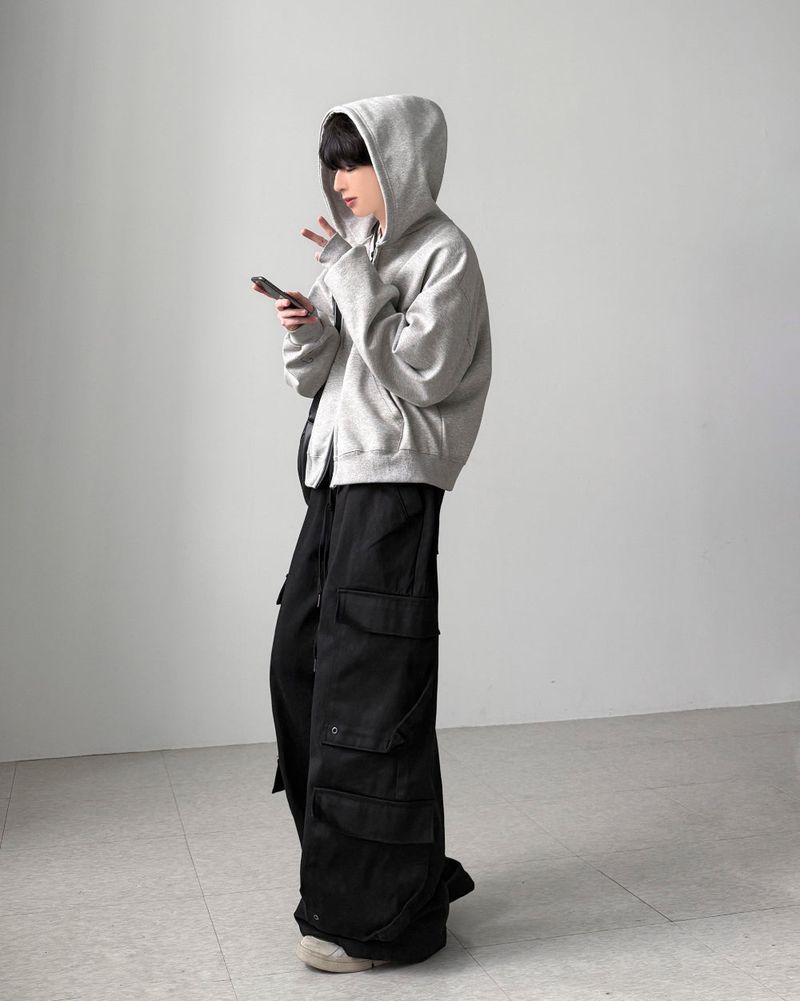 Bound Crop Hood Zip-Up