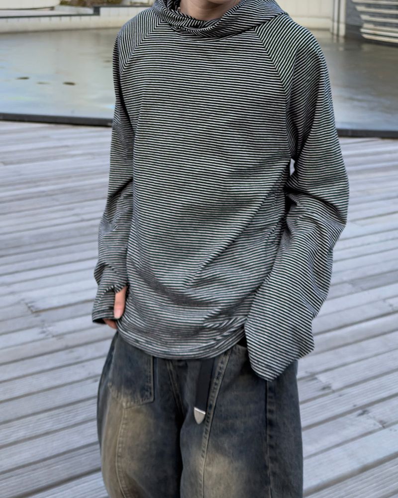 Ron layered stripe hoodie