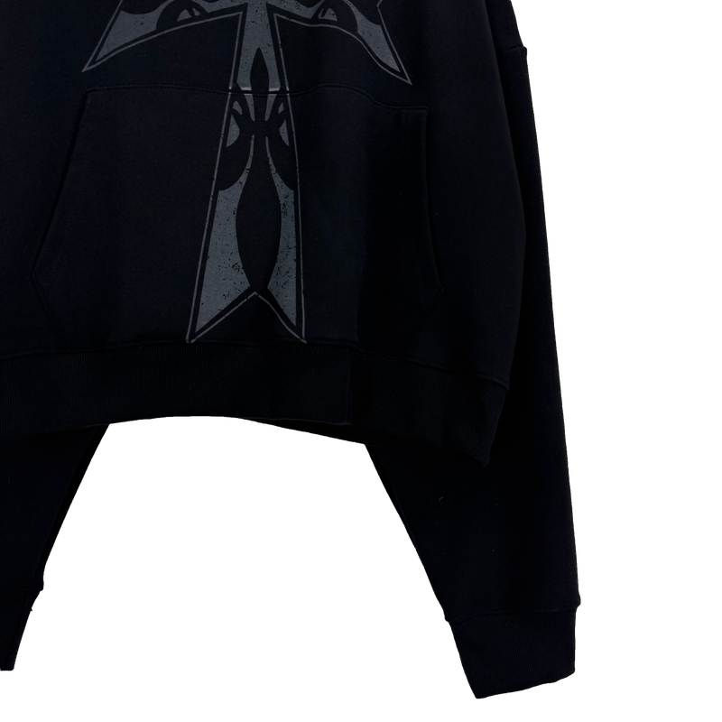 big cross cropped hoodie