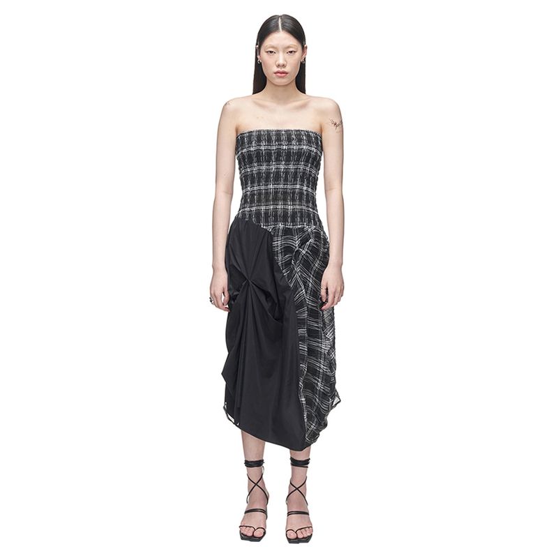 KIMZISU(キムジス)の「DOZI - Smocking Draped Dress _ Black(Dresses)」