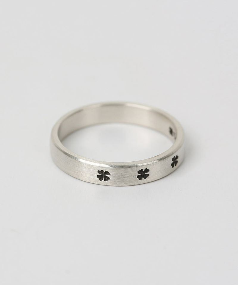 Clover simple rail ring BK (925 silver)