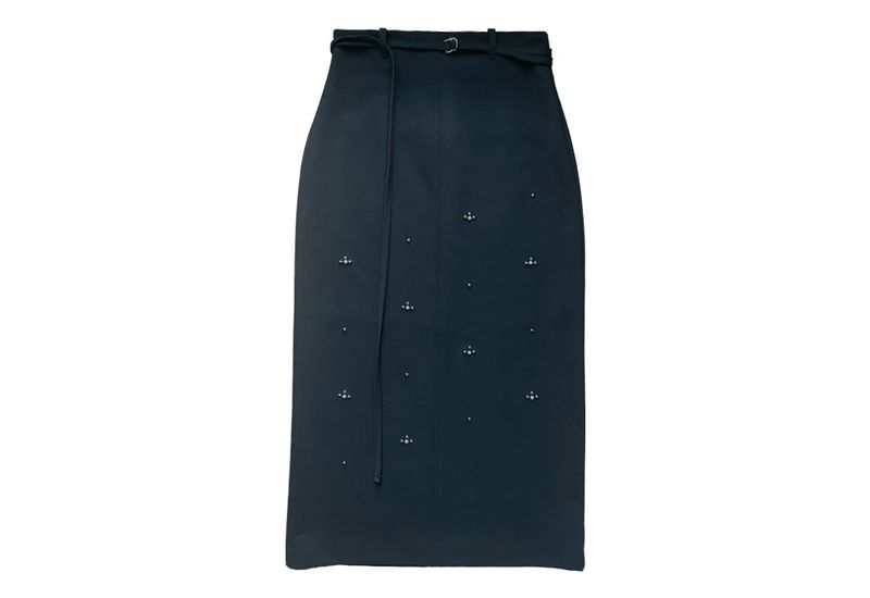 STUDS MAXI SKIRT [NAVY]