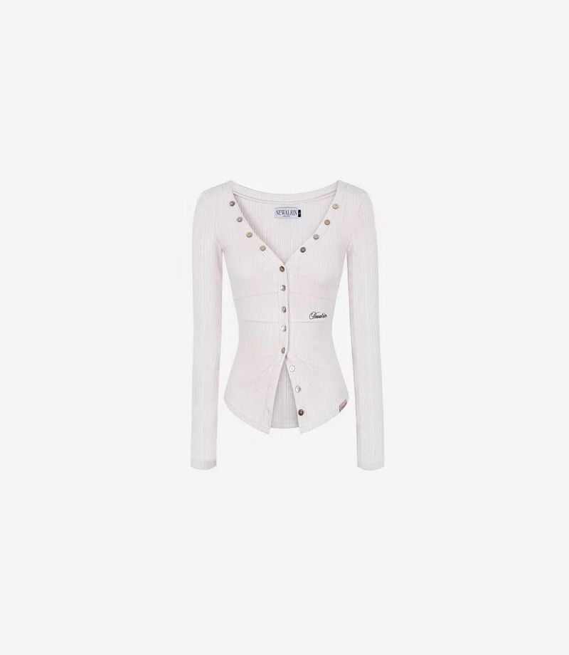 Ria Neck Button Knit Top